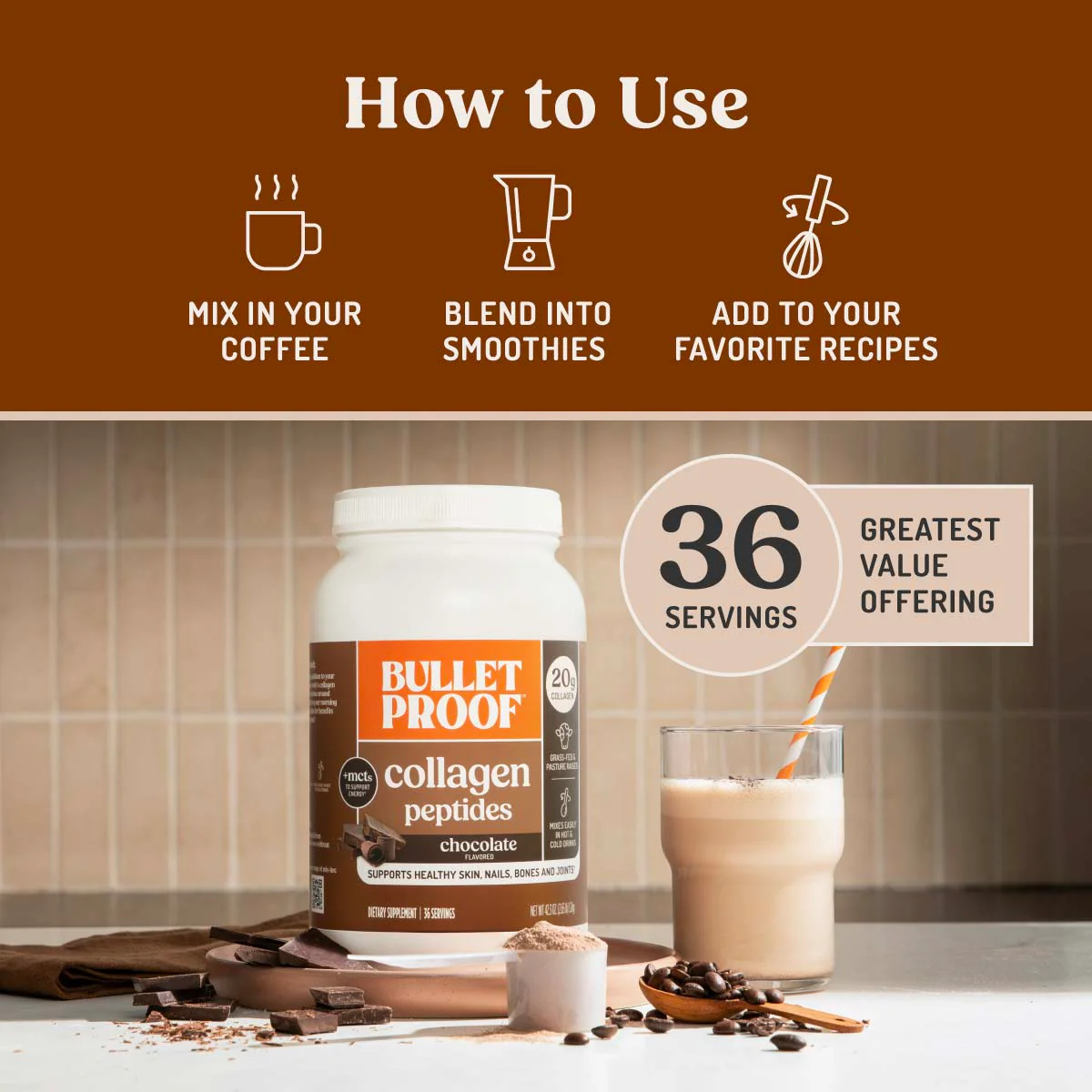 Chocolate Collagen Peptides, 42.3 oz - Image 5