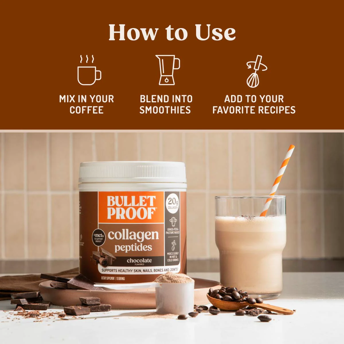 Chocolate Collagen Peptides, 17.6 oz. - Image 5