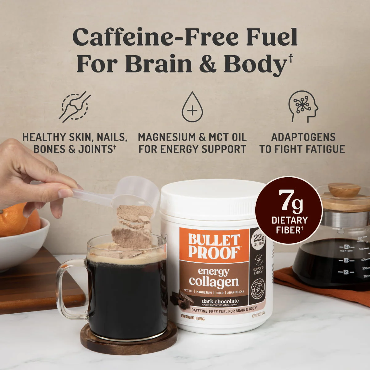 Dark Chocolate Energy Collagen Protein, 18.8 oz. - Image 3