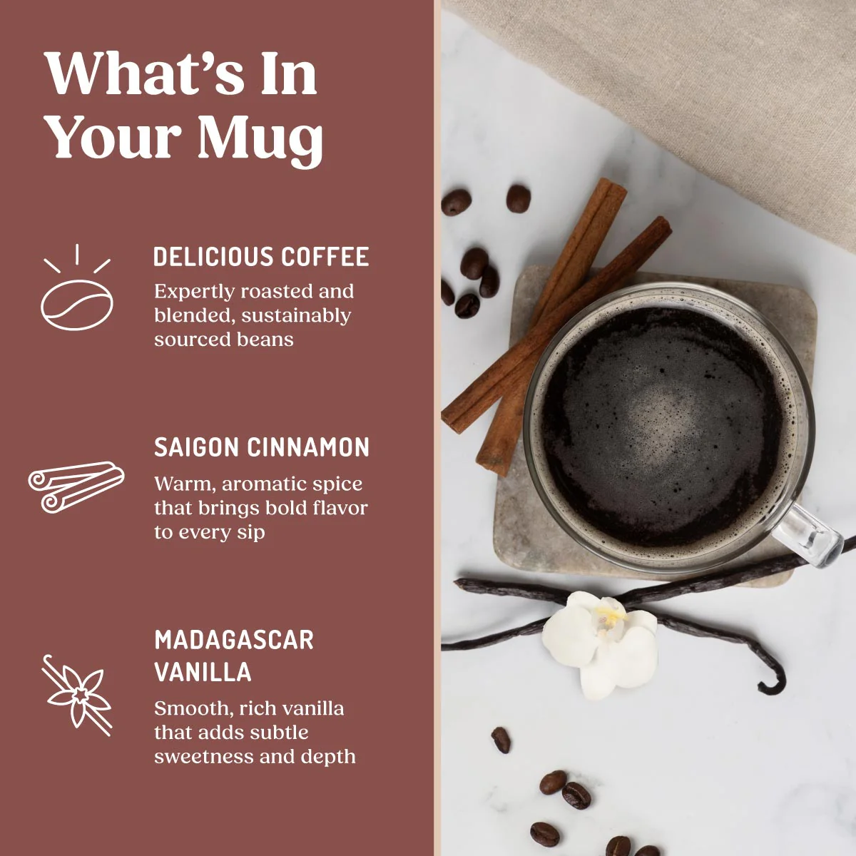 Cinnamon + Vanilla Ground Coffee - Image 3