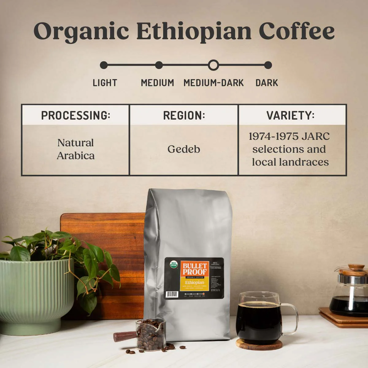 Bulletproof Organic Ethiopian Whole Bean Coffee, 5 lb. - Image 3