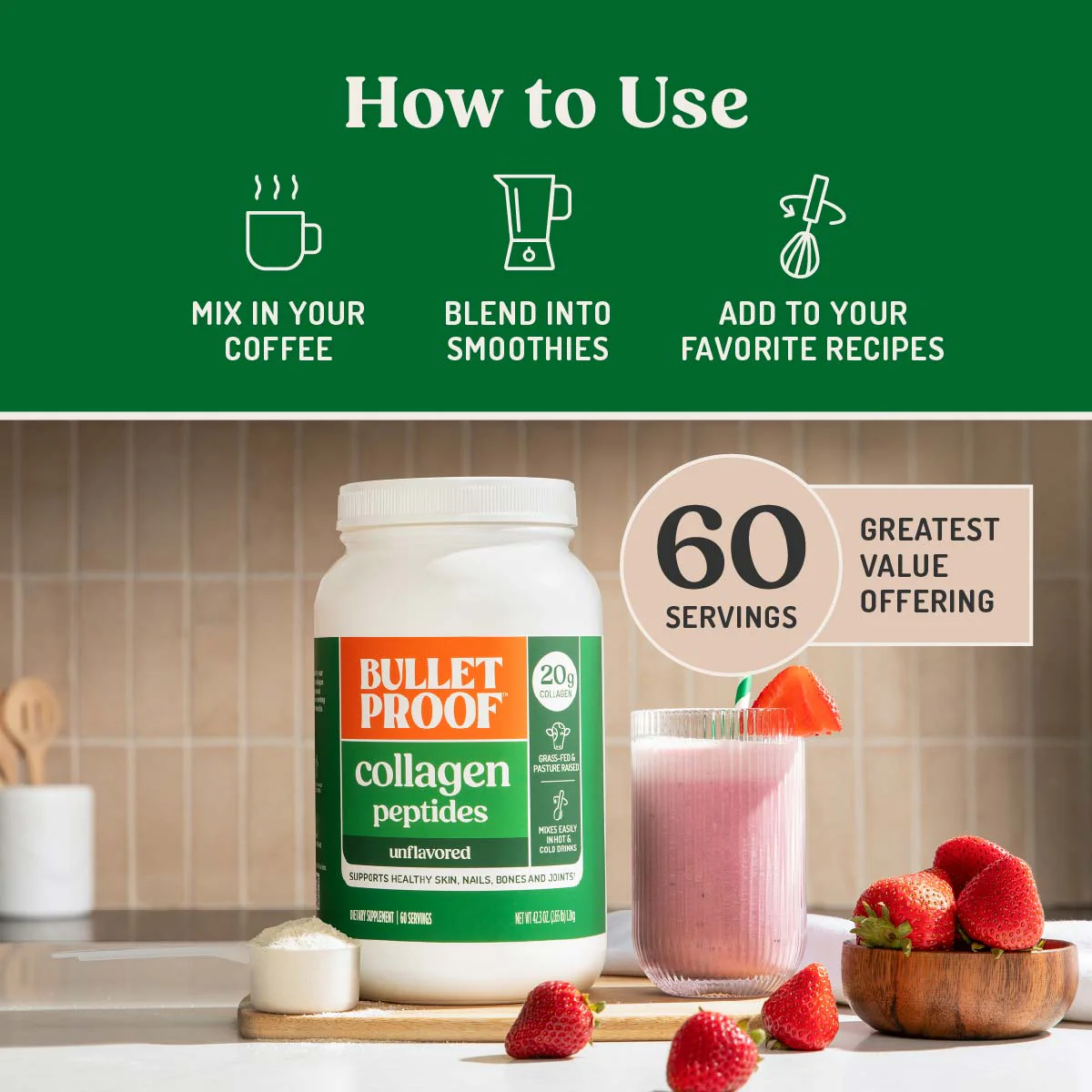 Unflavored Collagen Peptides, 42.3 oz. - Image 5